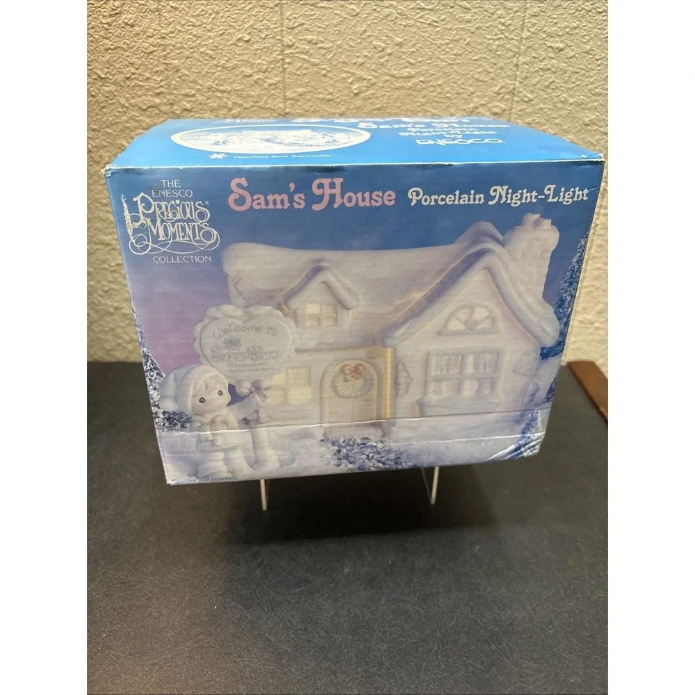 Vtg~Precious Moments Figurine:‎ 529605 Sam's House Night Light (6.4